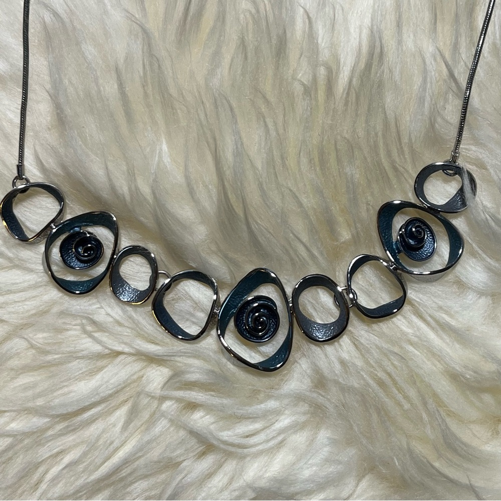 Elegant Silver and Blue Necklace
